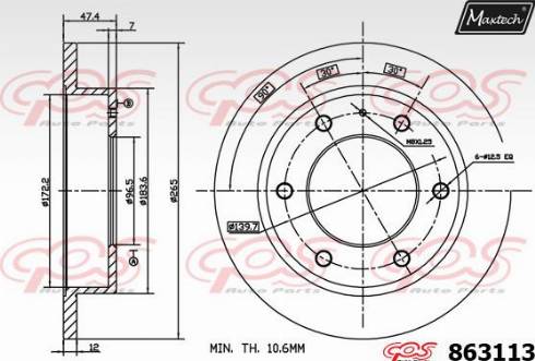 Maxtech 863113.0000 - Brake Disc autospares.lv