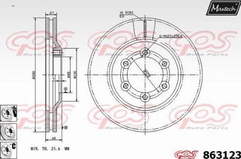 Maxtech 863123.6980 - Brake Disc autospares.lv