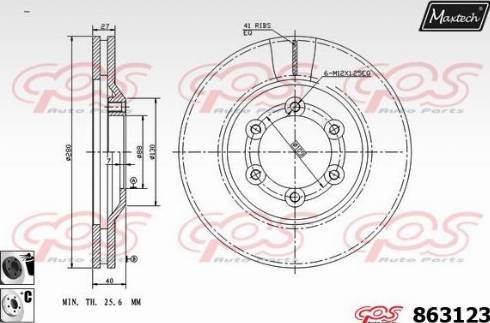 Maxtech 863123.6060 - Brake Disc autospares.lv