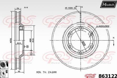 Maxtech 863122.6060 - Brake Disc autospares.lv