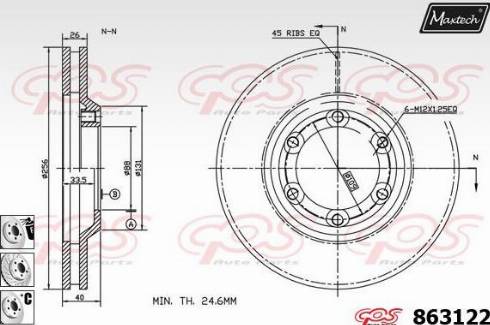 Maxtech 863122.6880 - Brake Disc autospares.lv