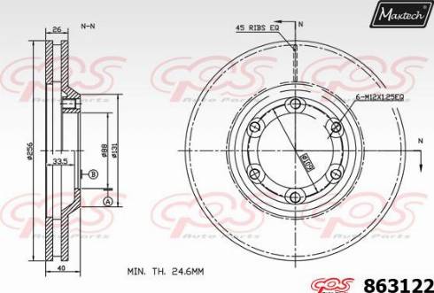 Maxtech 863122.0000 - Brake Disc autospares.lv