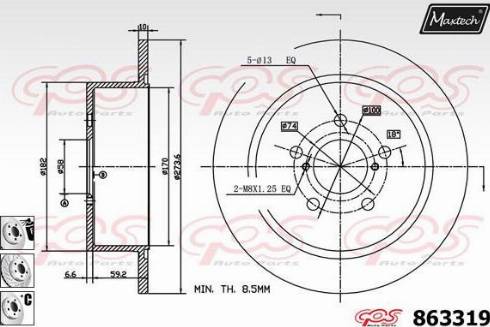 Maxtech 863319.6980 - Brake Disc autospares.lv