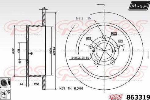 Maxtech 863319.6060 - Brake Disc autospares.lv