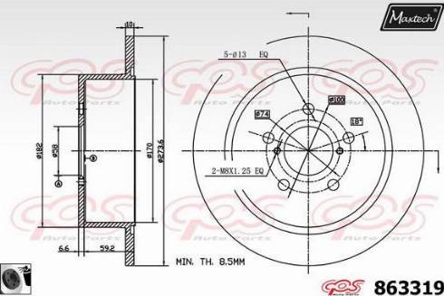 Maxtech 863319.0060 - Brake Disc autospares.lv