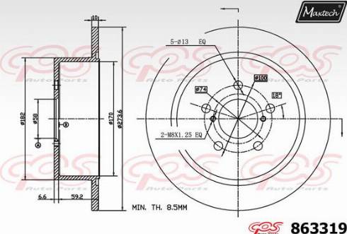 Maxtech 863319.0000 - Brake Disc autospares.lv