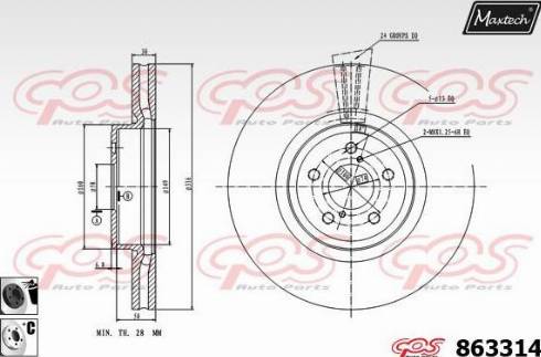 Maxtech 863314.6060 - Brake Disc autospares.lv