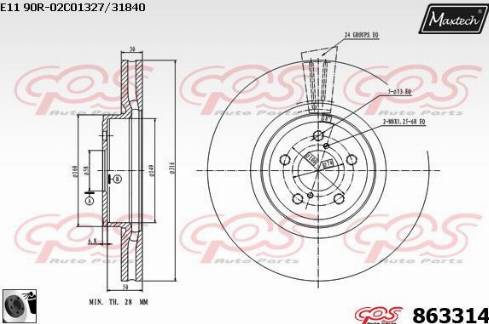 Maxtech 863314.0060 - Brake Disc autospares.lv