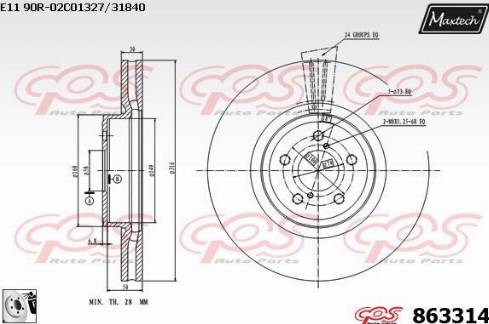 Maxtech 863314.0080 - Brake Disc autospares.lv