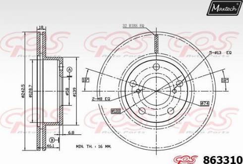 Maxtech 863310.0000 - Brake Disc autospares.lv