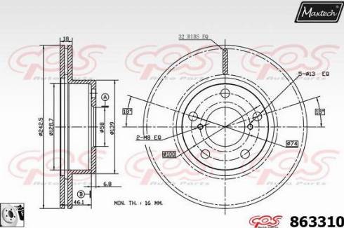 Maxtech 863310.0080 - Brake Disc autospares.lv