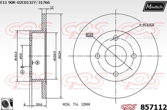 Maxtech 800109 - Bolt, brake disc autospares.lv