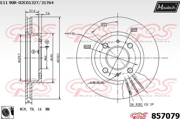 Maxtech 800105 - Bolt, brake disc autospares.lv