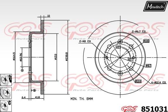 Maxtech 800102 - Bolt, brake disc autospares.lv