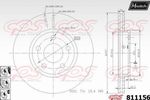 Maxtech 811156.6880 - Brake Disc autospares.lv