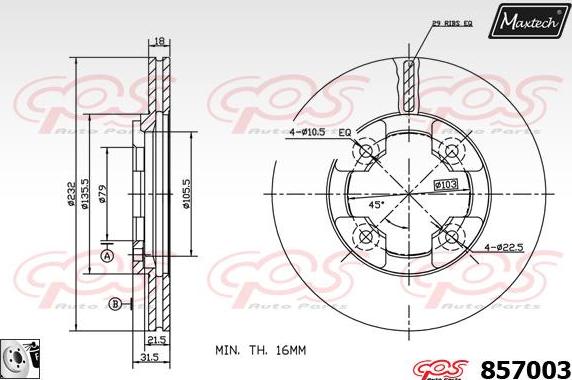 Maxtech 811169 - Brake Disc autospares.lv