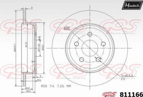 Maxtech 811166.0000 - Brake Disc autospares.lv