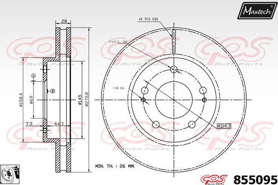 Maxtech 811166 - Brake Disc autospares.lv