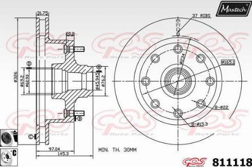 Maxtech 811118.6060 - Brake Disc autospares.lv