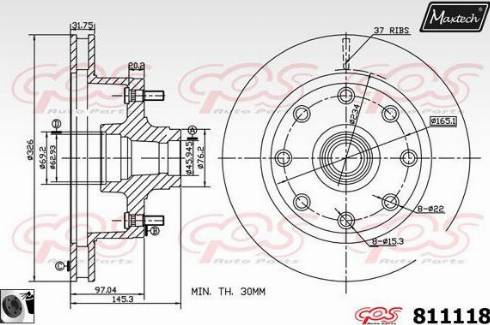 Maxtech 811118.0060 - Brake Disc autospares.lv