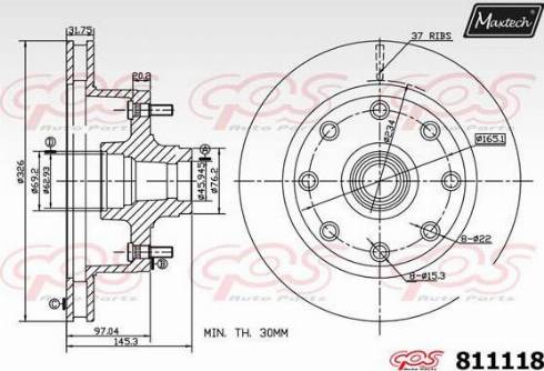 Maxtech 811118.0000 - Brake Disc autospares.lv