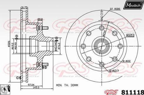 Maxtech 811118.0080 - Brake Disc autospares.lv