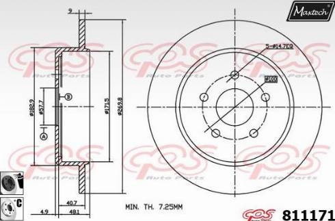 Maxtech 811171.6060 - Brake Disc autospares.lv