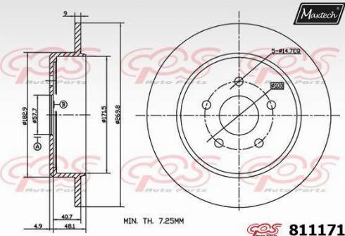 Maxtech 811171.0000 - Brake Disc autospares.lv