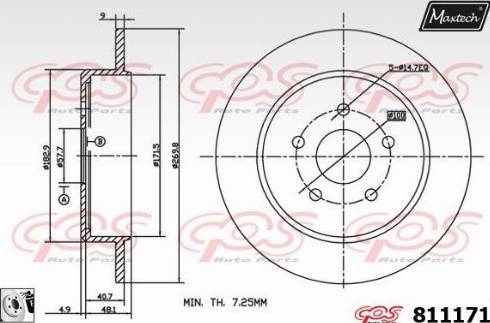 Maxtech 811171.0080 - Brake Disc autospares.lv