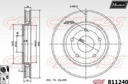 Maxtech 811240.6060 - Brake Disc autospares.lv