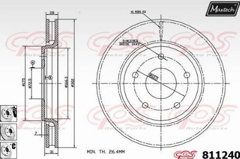 Maxtech 811240.6880 - Brake Disc autospares.lv