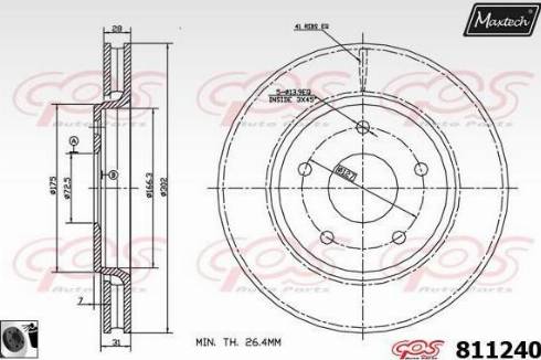 Maxtech 811240.0060 - Brake Disc autospares.lv