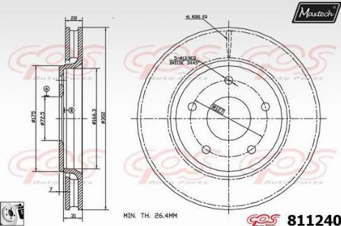 Maxtech 811240.0080 - Brake Disc autospares.lv