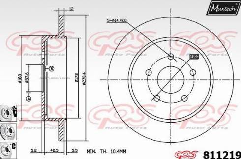 Maxtech 811219.6980 - Brake Disc autospares.lv