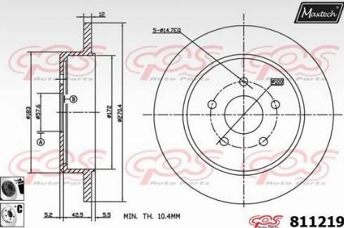 Maxtech 811219.6060 - Brake Disc autospares.lv