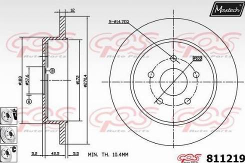 Maxtech 811219.6880 - Brake Disc autospares.lv