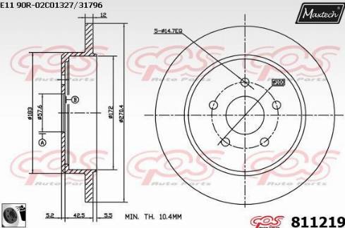 Maxtech 811219.0060 - Brake Disc autospares.lv