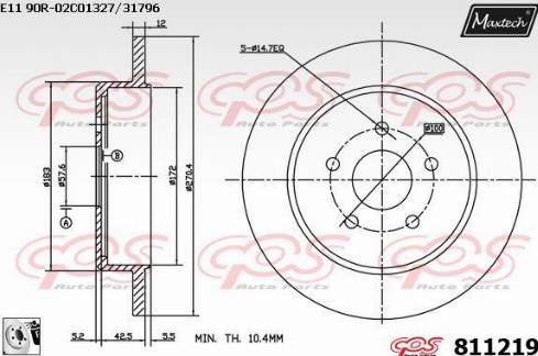 Maxtech 811219.0080 - Brake Disc autospares.lv