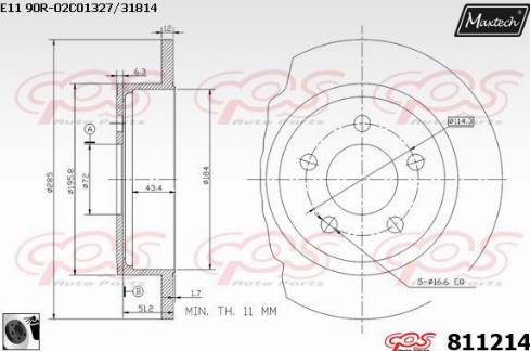 Maxtech 811214.0060 - Brake Disc autospares.lv