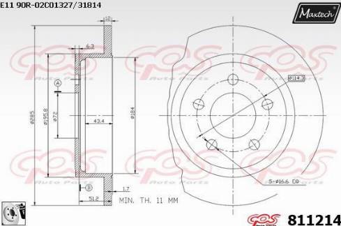 Maxtech 811214.0080 - Brake Disc autospares.lv