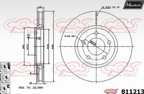 Maxtech 811213.6980 - Brake Disc autospares.lv