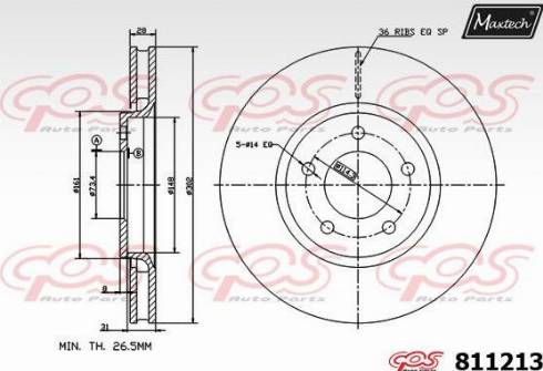 Maxtech 811213.0000 - Brake Disc autospares.lv