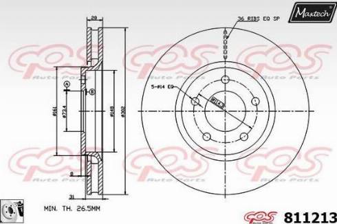 Maxtech 811213.0080 - Brake Disc autospares.lv