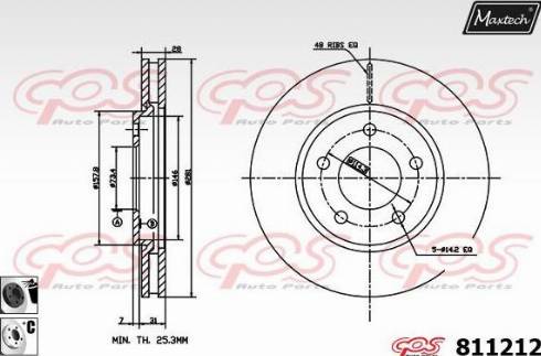 Maxtech 811212.6060 - Brake Disc autospares.lv