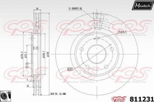 Maxtech 811231.0060 - Brake Disc autospares.lv