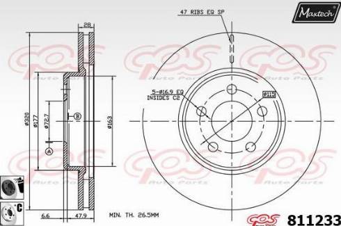 Maxtech 811233.6060 - Brake Disc autospares.lv