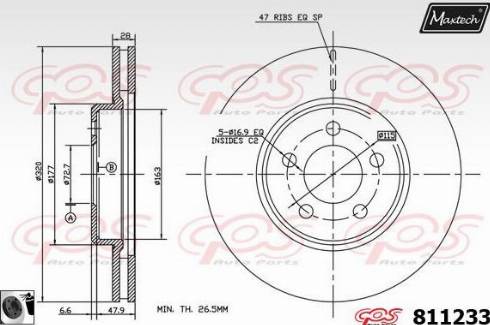 Maxtech 811233.0060 - Brake Disc autospares.lv