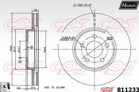 Maxtech 811233.0080 - Brake Disc autospares.lv