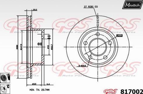 Maxtech 817002.6060 - Brake Disc autospares.lv