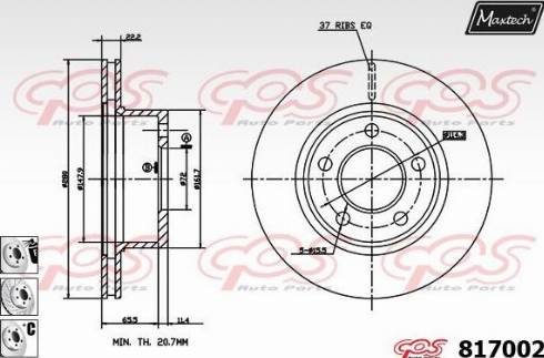 Maxtech 817002.6980 - Brake Disc autospares.lv